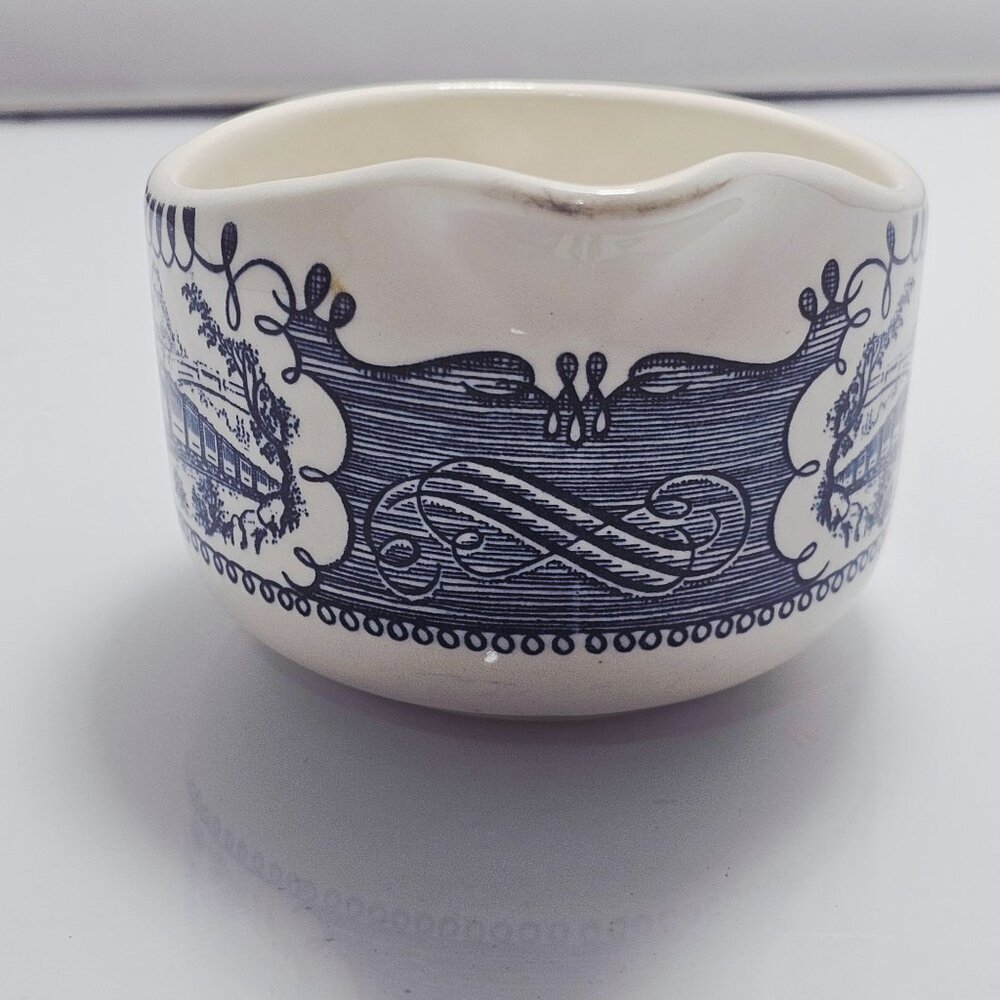 Currier Ives Creamer 2.75" Royal Pottery Steam Locomotive USA transferware irons - Picture 6 of 8